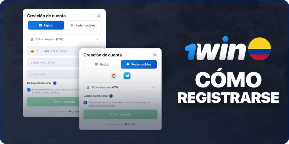 Cómo registrar su cuenta personal 1Win en Colombia